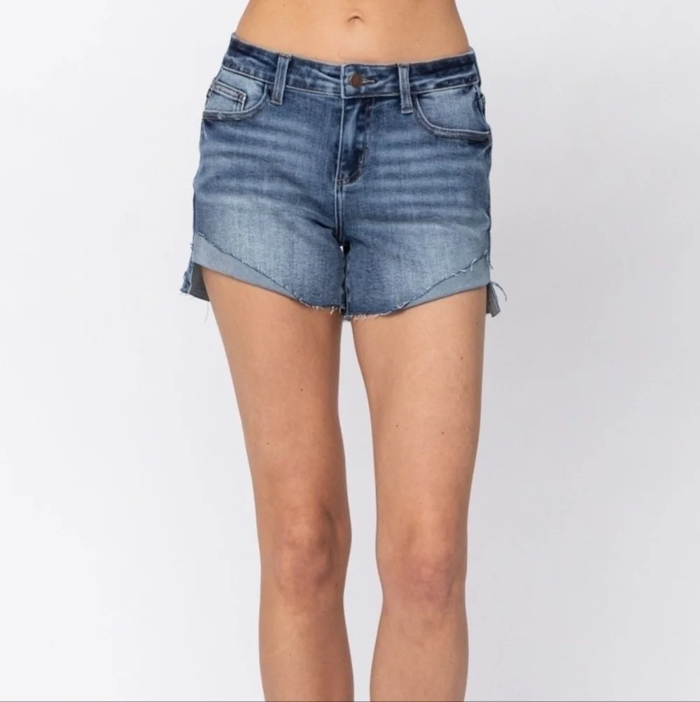 NWT Judy Blue Half Cuffed Shorts - Style 150019 Sz 3XL 22W-24W - Picture 3 of 7